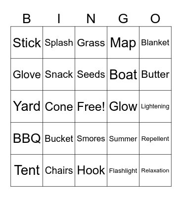 Summer Bingo Card