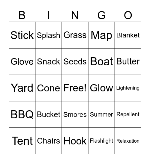 Summer Bingo Card
