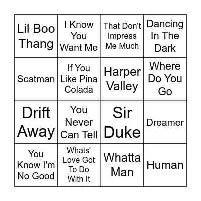 Music Bingo Game 10 Bingo Card