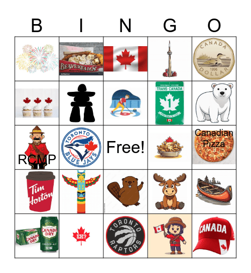 Canada Day Bingo Card