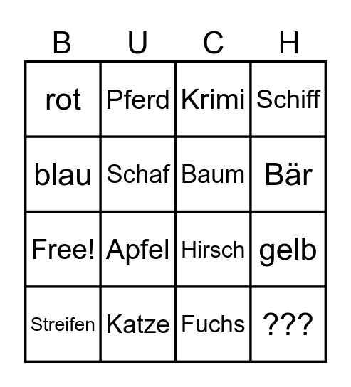 Lies ein Buch mit ... Bingo Card