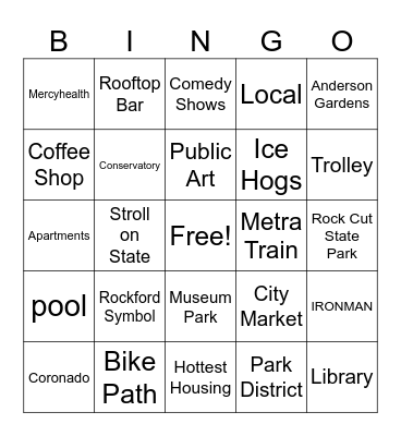 Made For Rockford Bingo Card