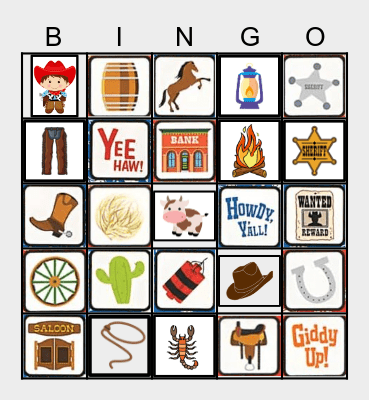 🐴 Western Bingo🐴 Bingo Card