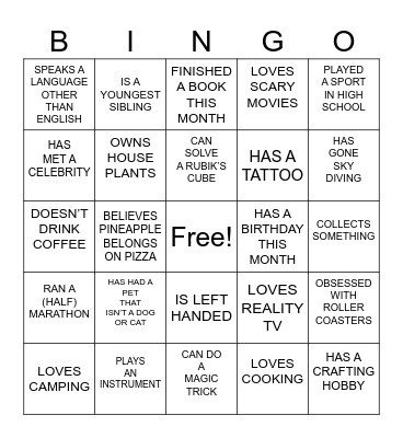 Coding it Forward Bingo Card