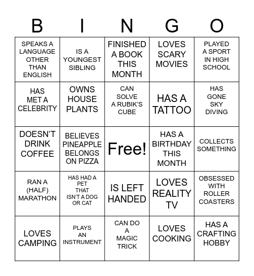 Coding it Forward Bingo Card