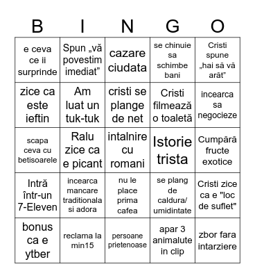 ASIA Bingo Card