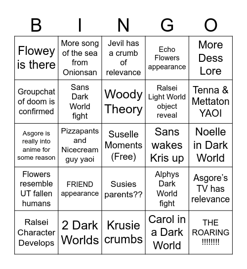 Deltas My Rune Bingo Card