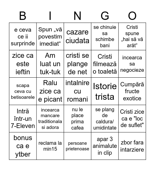 ASIA Bingo Card