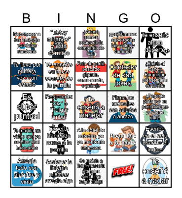 Fathers Day Bingo Card