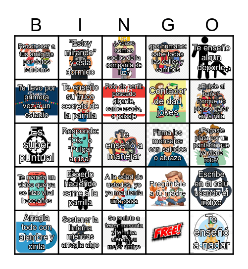 Fathers Day Bingo Card