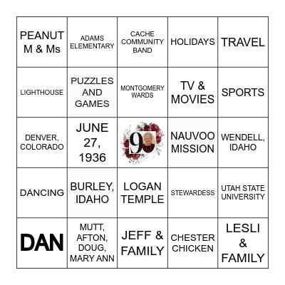 MARCIA,  MARCIA,  MARCIA Bingo Card