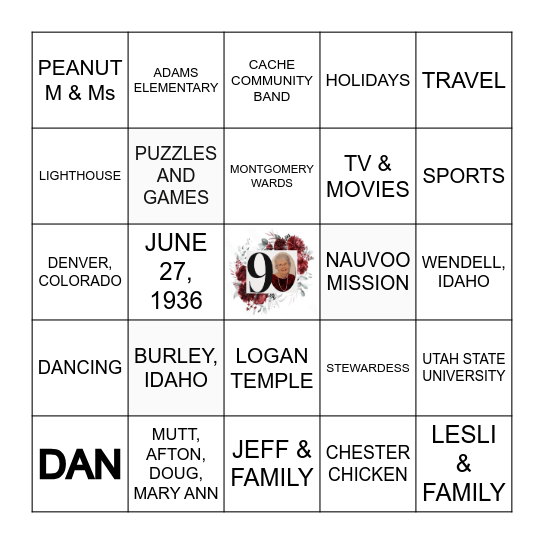 MARCIA,  MARCIA,  MARCIA Bingo Card