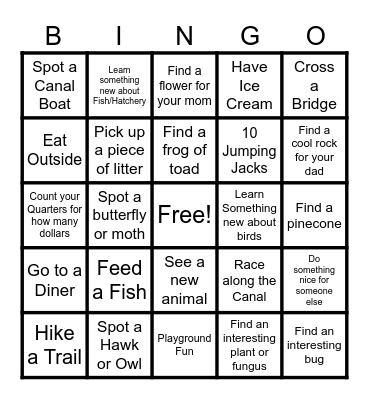 NATURE EXPLORERS Bingo Card
