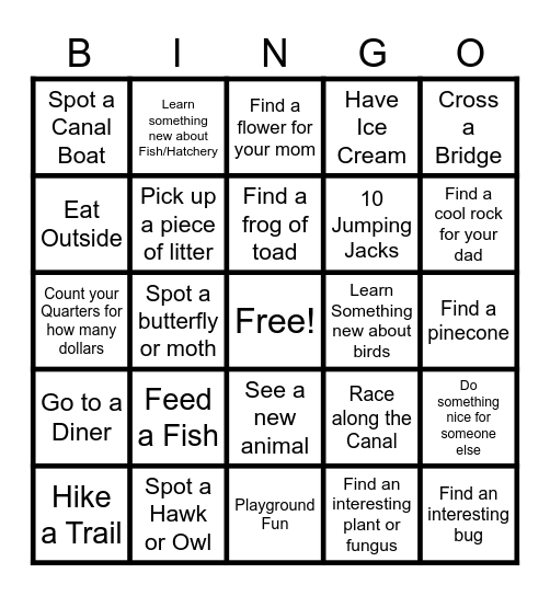 NATURE EXPLORERS Bingo Card