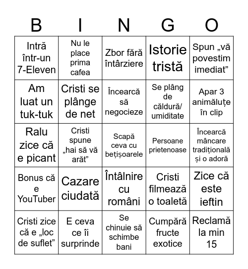 ASIA Bingo Card