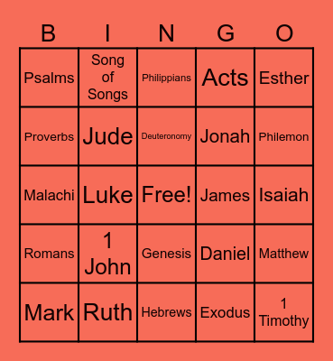 CAC Corby Teens Bible Series Bingo Card