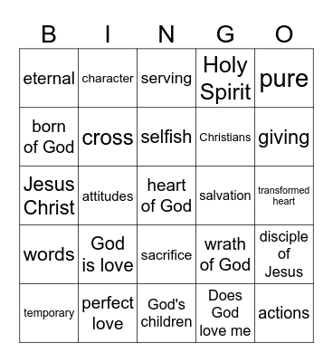 Pastor Bingo Card