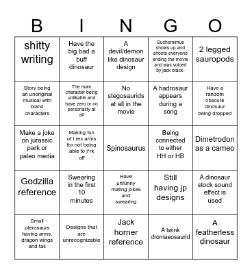 Prehistoria BINGO CARD Bingo Card