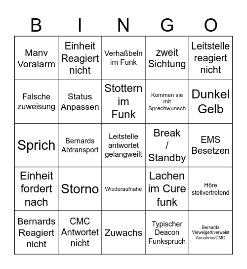 Funk Bingo Card