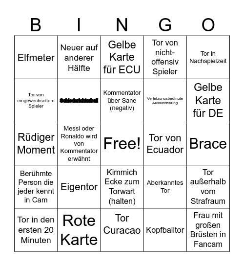 DE Bingo Card