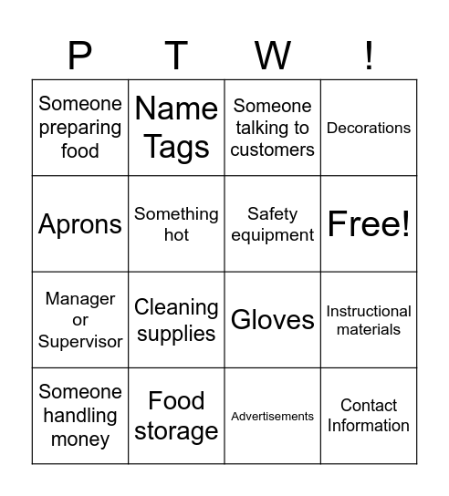 Honey Baked Ham Bingo Card