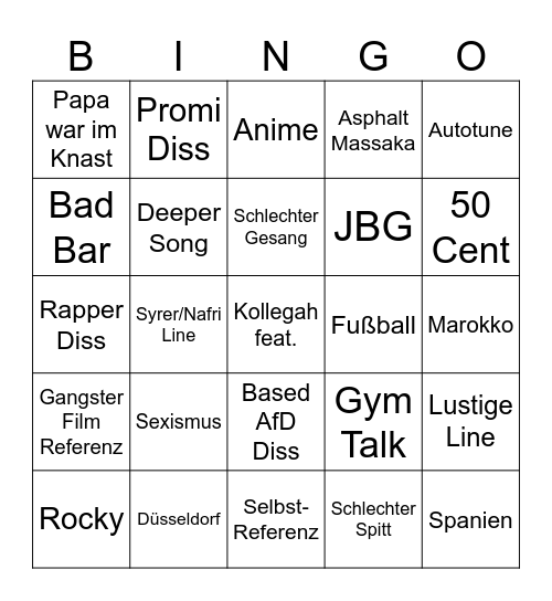 Farid Album Bingo Card