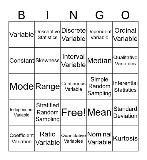 Health Science  Bingo Card