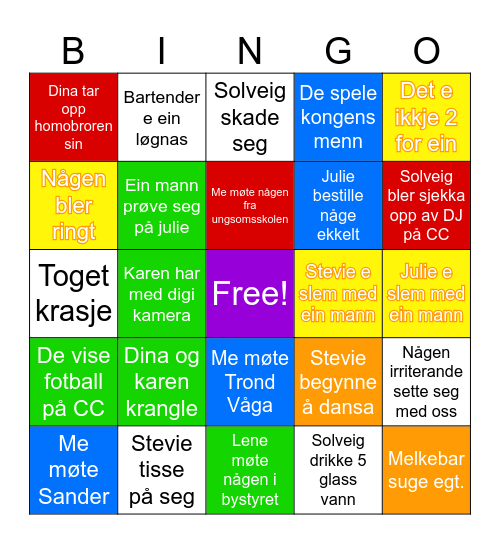 På byn med jintane Bingo Card