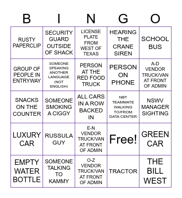 AP WALK BINGO Card