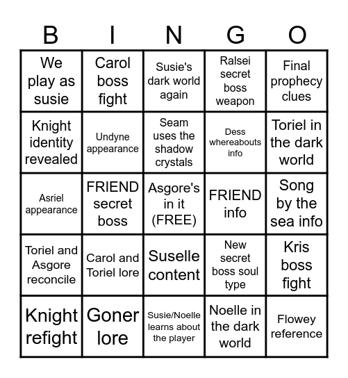 CH 5 Bingo Card