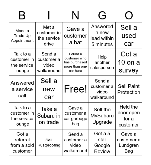 Onboarding Bingo! Bingo Card