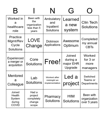 CCI Bingo Extravaganza Bingo Card