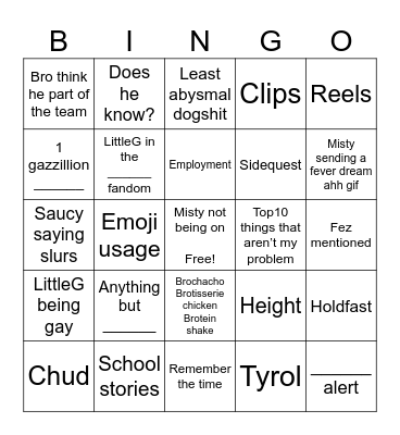 GC bingo 2 Bingo Card