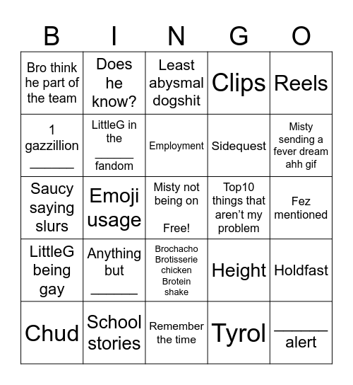 GC bingo 2 Bingo Card