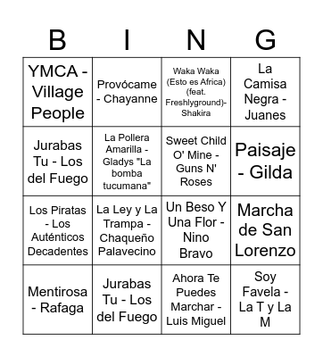 BINGO MUSICAL CDF Bingo Card