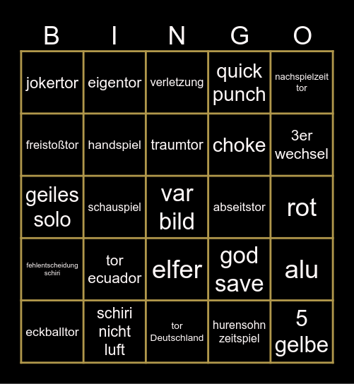 Deutschland-Ecuador Bingo Card