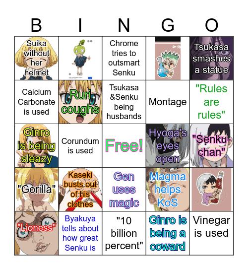 Dr. Stone Bingo Card