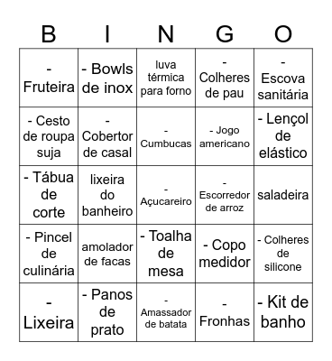 CASA NOVA Bingo Card