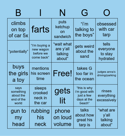 zach bingo Card