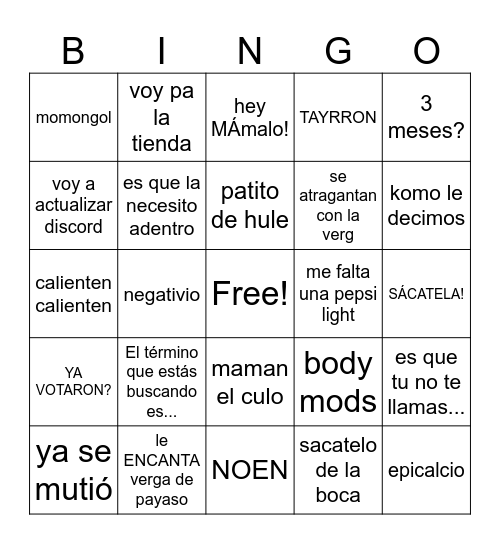 Bingo 2 Bingo Card