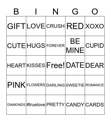 Valentine's Bingo! Bingo Card