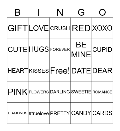 Valentine's Bingo! Bingo Card