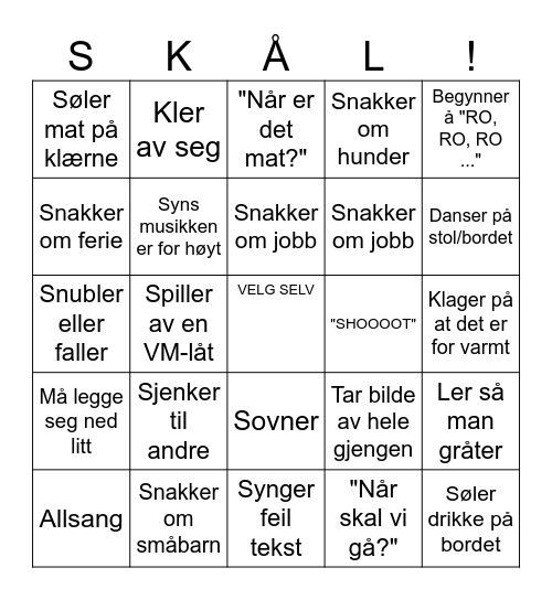 Randsfjordfestivelen 2026 Bingo Card