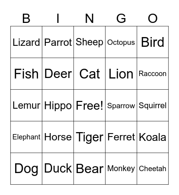 Summer Time Bingo Card