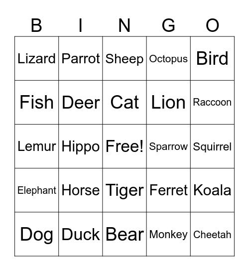 Summer Time Bingo Card