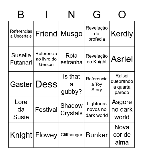 DELTARUNE Bingo Card