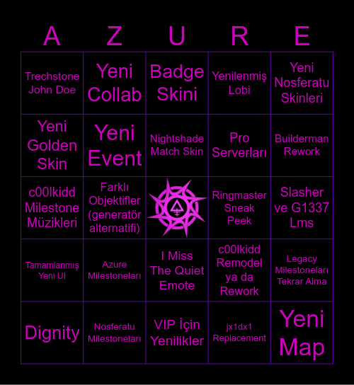 Forsaken Azure Update Bingo Card