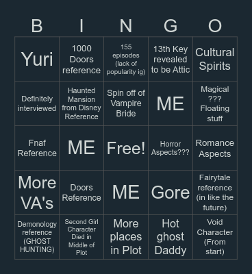 IT COULD BE ANYTHING (WATCH IT AT 2027 The haunted Hotel ) Bingo Card