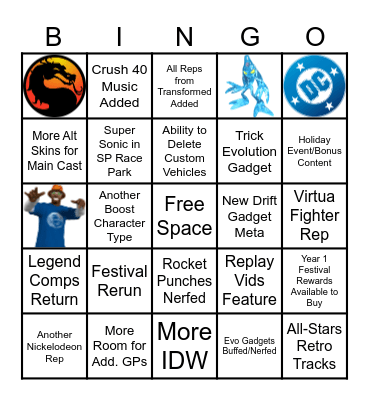 Sonic CrossWorlds Year 2 Bingo Card