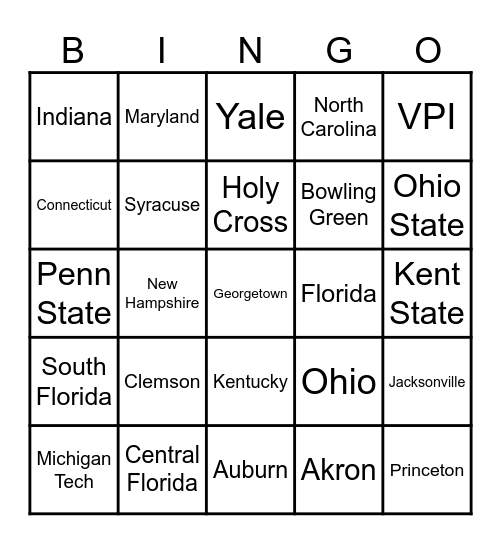 Henri Bingo Card